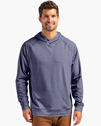 Adapt Recycled Soft Knit Stretch Men's Heathered Hooded Pullover — view 2