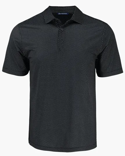 Pike Recycled Shadow Check Print Men's Polo — view 6