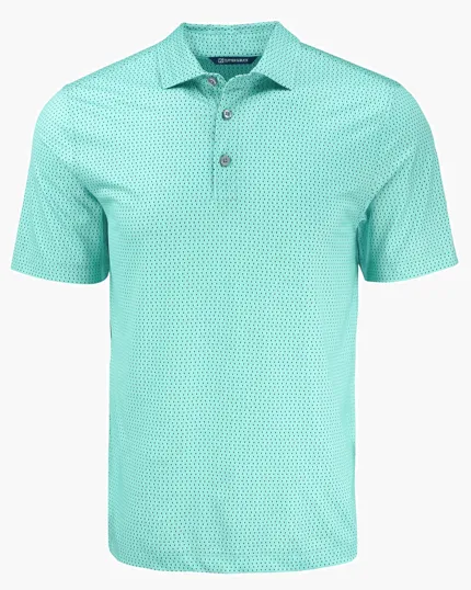 Pike Recycled Shadow Check Print Men's Polo — view 8