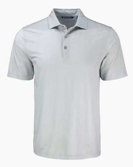Pike Recycled Shadow Check Print Men's Polo — view 12