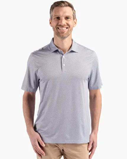 Pike Recycled Diamond Dot Print Men's Polo — view 2
