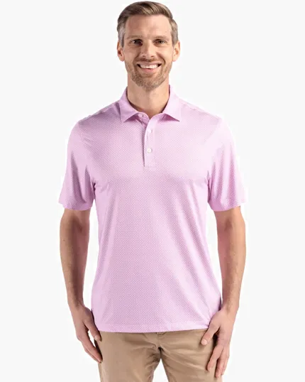 Pike Recycled Diamond Dot Print Men's Polo — view 3