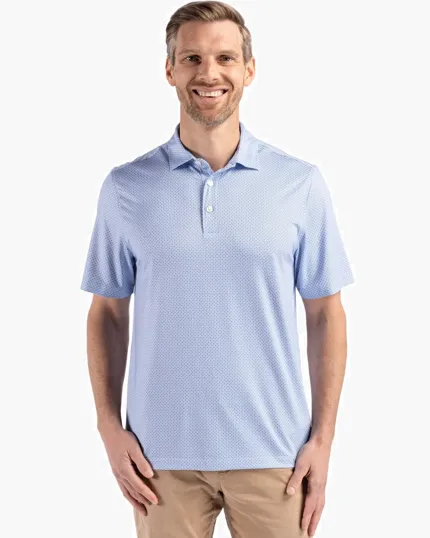 Pike Recycled Diamond Dot Print Men's Polo — view 6
