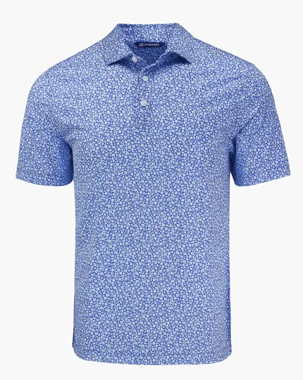 Pike Recycled Flora Print Men's Polo — view 12