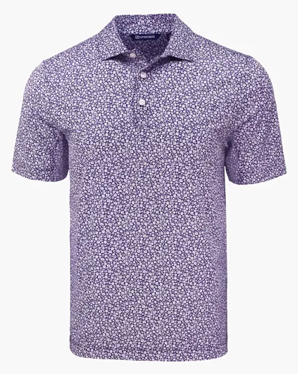 Pike Recycled Flora Print Men's Polo — view 14