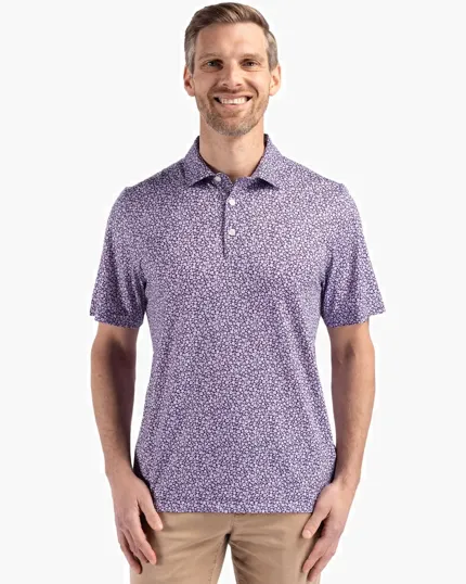 Pike Recycled Flora Print Men's Polo — view 5