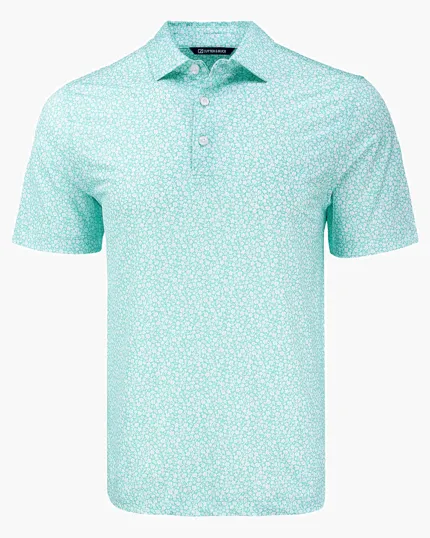 Pike Recycled Flora Print Men's Polo — view 15
