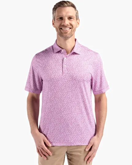 Pike Recycled Flora Print Men's Polo — view 7