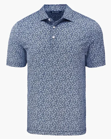 Pike Recycled Flora Print Men's Polo — view 18