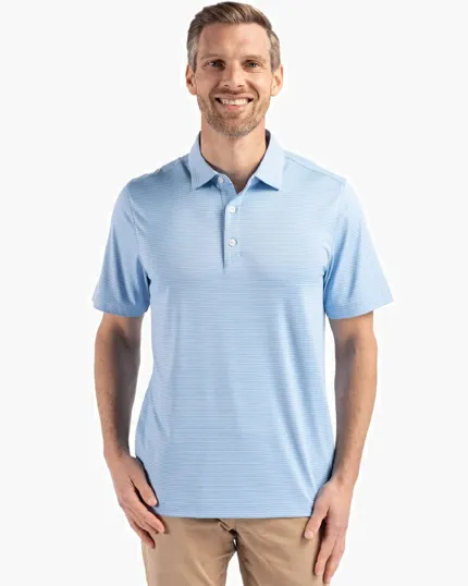 Forge Recycled Fine Line Stripe Four-Way Stretch Men's Polo