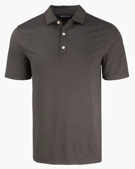Forge Recycled Fine Line Stripe Four-Way Stretch Men's Polo — view 9
