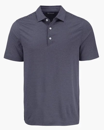 Forge Recycled Fine Line Stripe Four-Way Stretch Men's Polo — view 12