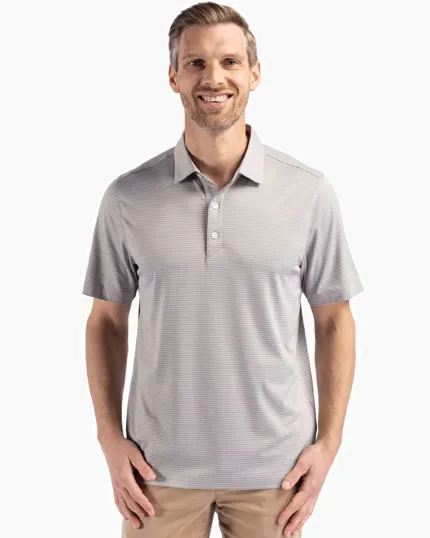 Forge Recycled Fine Line Stripe Four-Way Stretch Men's Polo — view 6