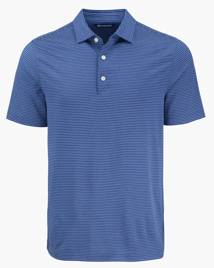 Forge Recycled Fine Line Stripe Four-Way Stretch Men's Polo — view 14