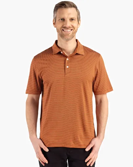 Forge Recycled Fine Line Stripe Four-Way Stretch Men's Polo — view 24