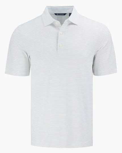 Forge Recycled Fine Line Stripe Four-Way Stretch Men's Polo — view 25