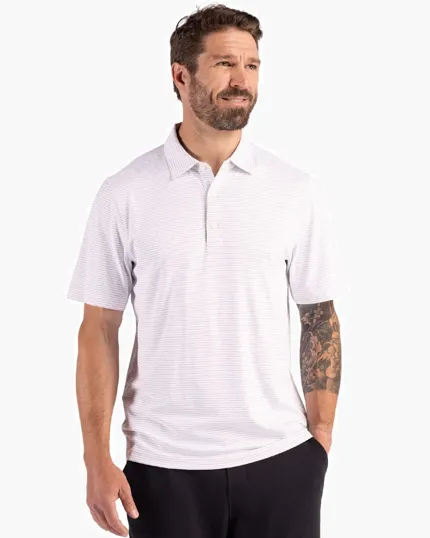 Forge Recycled Fine Line Stripe Four-Way Stretch Men's Polo — view 27