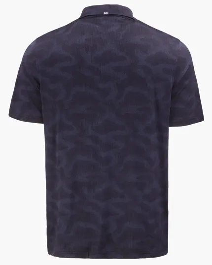 Coastline Recycled Double Peached Camo Print Men's Polo — view 15