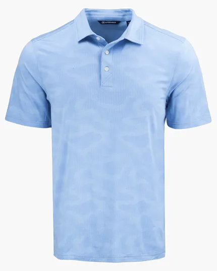 Coastline Recycled Double Peached Camo Print Men's Polo — view 10