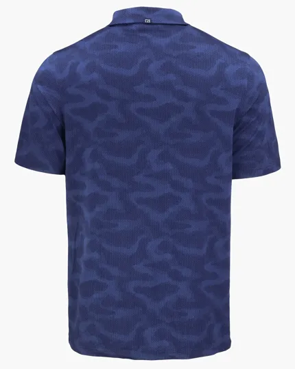 Coastline Recycled Double Peached Camo Print Men's Polo — view 18