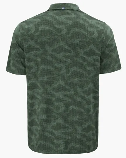 Coastline Recycled Double Peached Camo Print Men's Polo — view 19