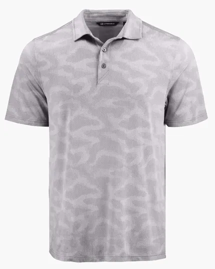 Coastline Recycled Double Peached Camo Print Men's Polo — view 20