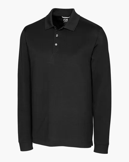 Advantage Recycled Cotton-Blend Pique Long Sleeve Polo — view 5