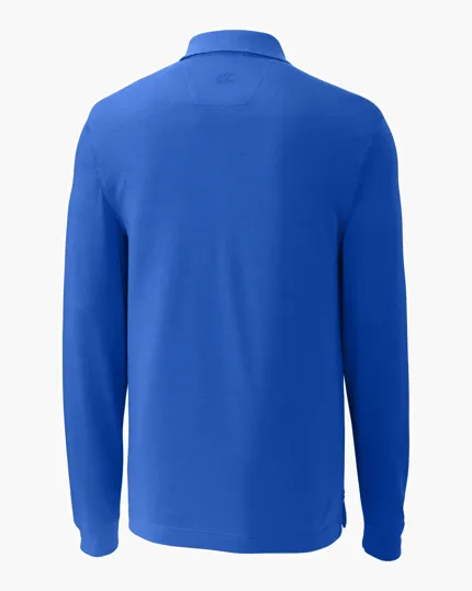 Advantage Recycled Cotton-Blend Pique Long Sleeve Polo — view 12