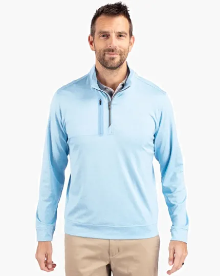 Stealth Heathered Men's Quarter Zip — view 2