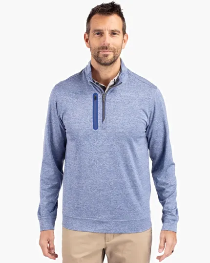 Stealth Heathered Men's Quarter Zip — view 7