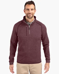 Picture For Cutter & Buck Mainsail Sweater-Knit Mens Half Zip Pullover Jacket