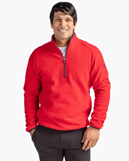 Cascade Epic Comfort Recycled Sherpa Fleece Men's Quarter Zip Jacket — view 2