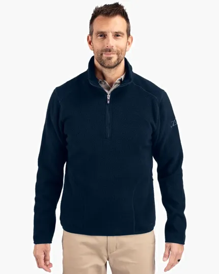 Cascade Epic Comfort Recycled Sherpa Fleece Men's Quarter Zip Jacket — view 3
