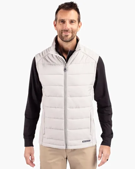 Evoke Recycled Honeycomb Fleece Mens Hybrid Full Zip Vest