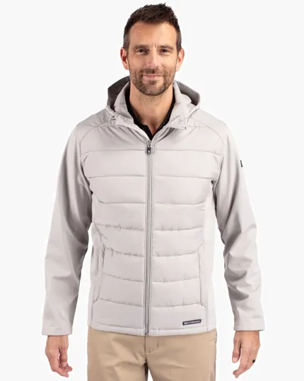 Evoke Recycled Honeycomb Fleece Men's Hybrid Full Zip Jacket — view 2