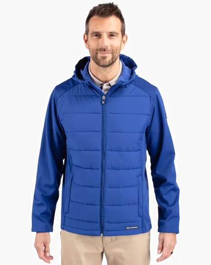 Evoke Recycled Honeycomb Fleece Men's Hybrid Full Zip Jacket — view 5