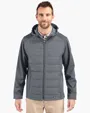 Evoke Recycled Honeycomb Fleece Men's Hybrid Full Zip Jacket — view 3