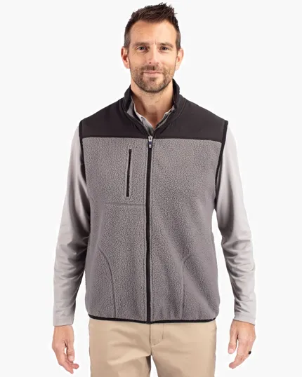 Cascade Epic Comfort Recycled Sherpa Fleece Men's Full Zip Vest — view 2