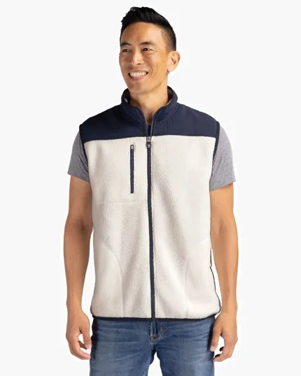 Cascade Epic Comfort Recycled Sherpa Fleece Men's Full Zip Vest — view 4