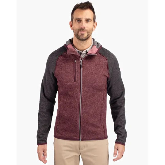 Men's Full Zip Hooded Sweater-Knit Jacket