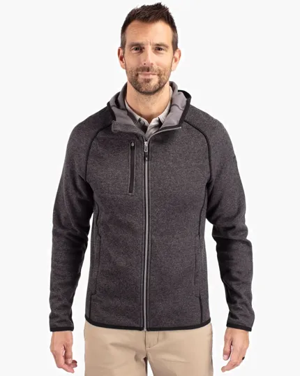 Men's Full Zip Hooded Sweater-Knit Jacket — view 3