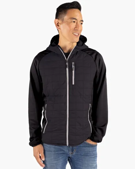 Rainier Recycled Insulated Hybrid Puffer Full Zip Jacket — view 2