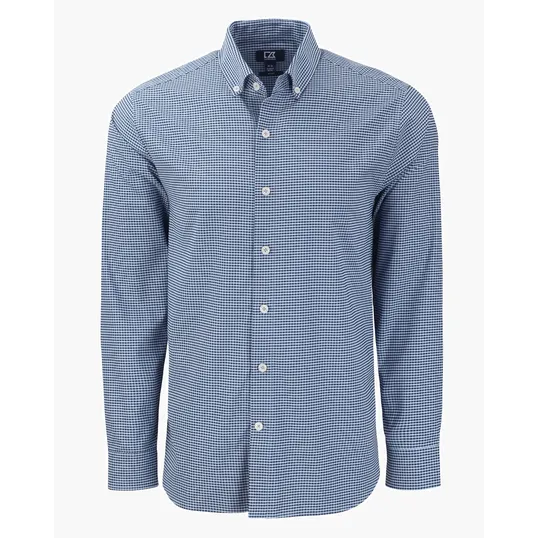 Skyline Recycled Gingham Men's Long Sleeve Button Down Dress Shirt — view 2