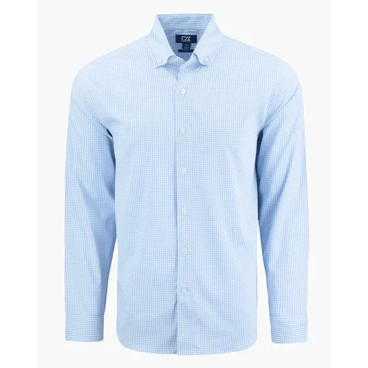 Skyline Recycled Gingham Men's Long Sleeve Button Down Dress Shirt — view 13