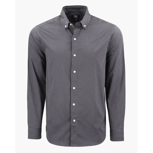Skyline Recycled Gingham Men's Long Sleeve Button Down Dress Shirt — view 14