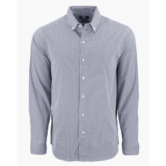 Skyline Recycled Gingham Men's Long Sleeve Button Down Dress Shirt — view 15