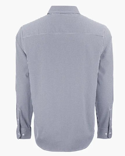 Skyline Recycled Gingham Men's Long Sleeve Button Down Dress Shirt — view 24