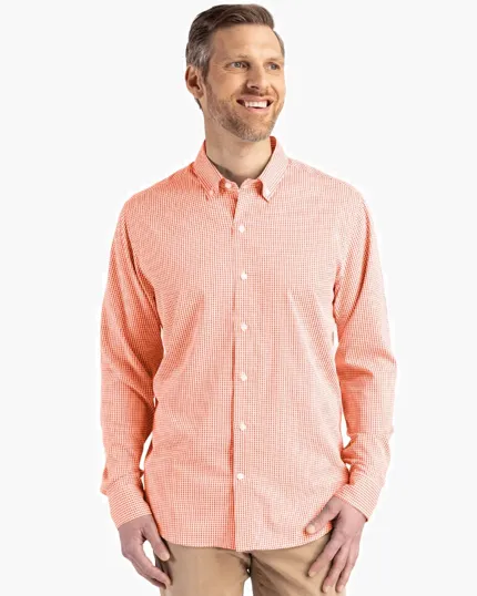 Skyline Recycled Gingham Men's Long Sleeve Button Down Dress Shirt — view 7