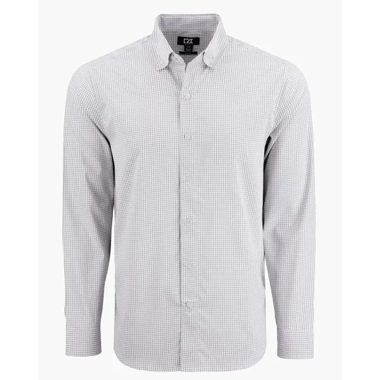 Skyline Recycled Gingham Men's Long Sleeve Button Down Dress Shirt — view 17