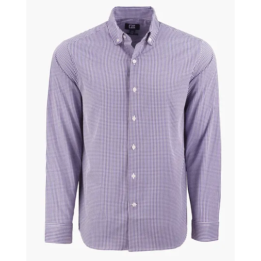 Skyline Recycled Gingham Men's Long Sleeve Button Down Dress Shirt — view 18